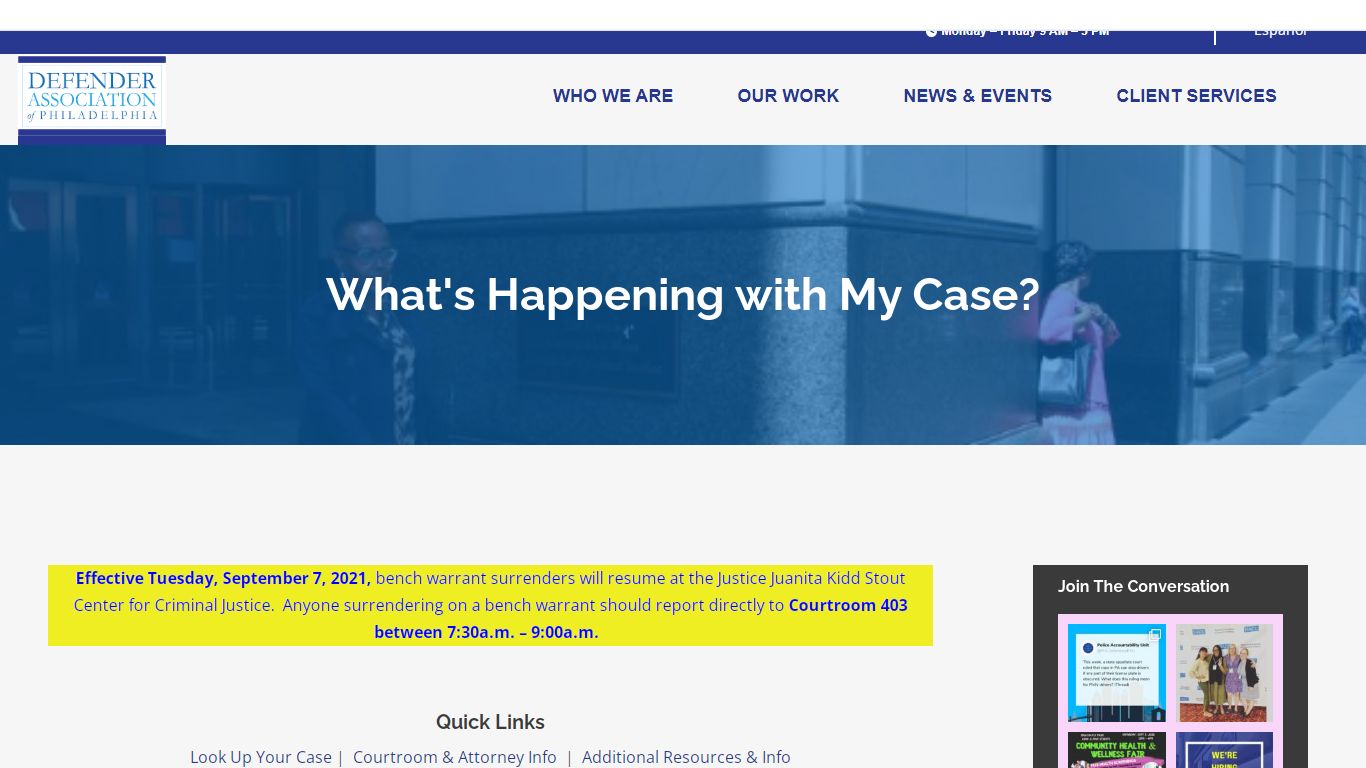 What's Happening with My Case? - Defender Association of Philadelphia