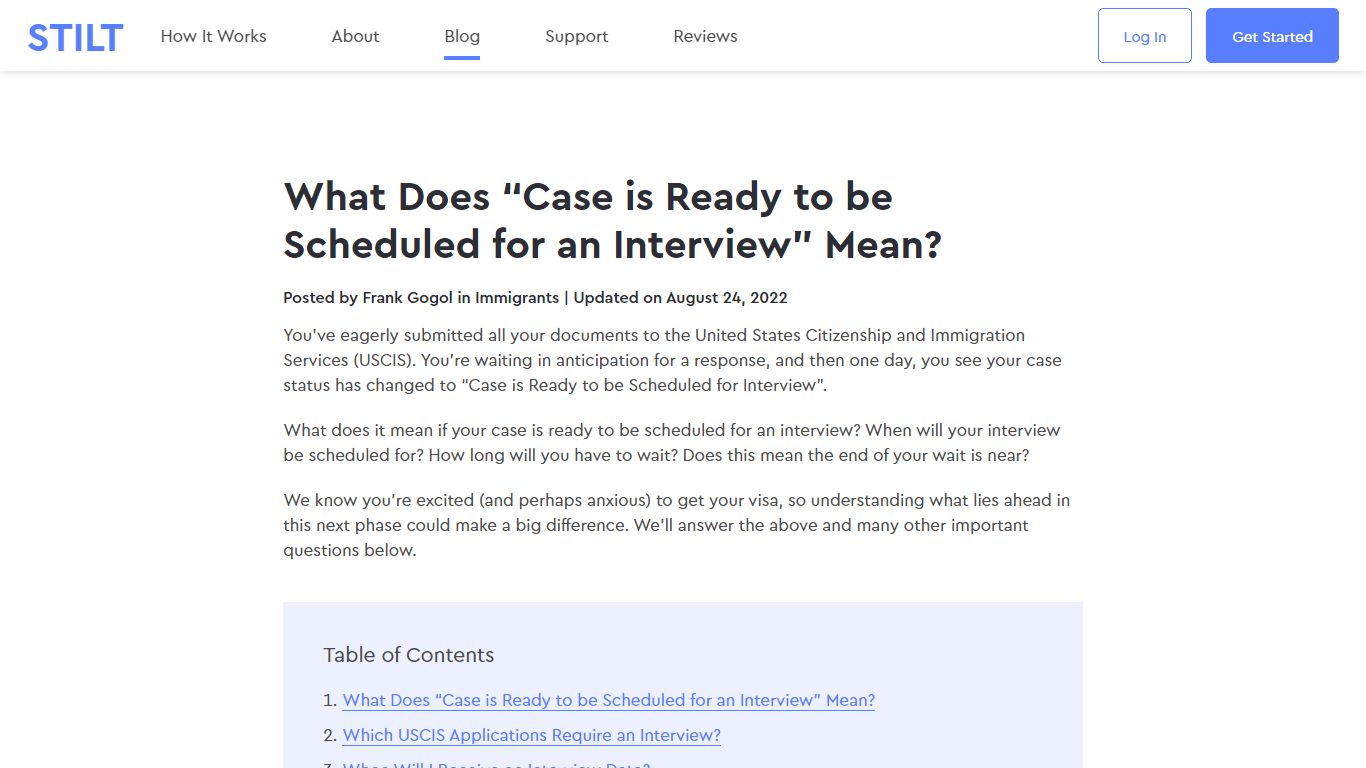 What Does “Case is Ready to be Scheduled for an Interview” Mean?